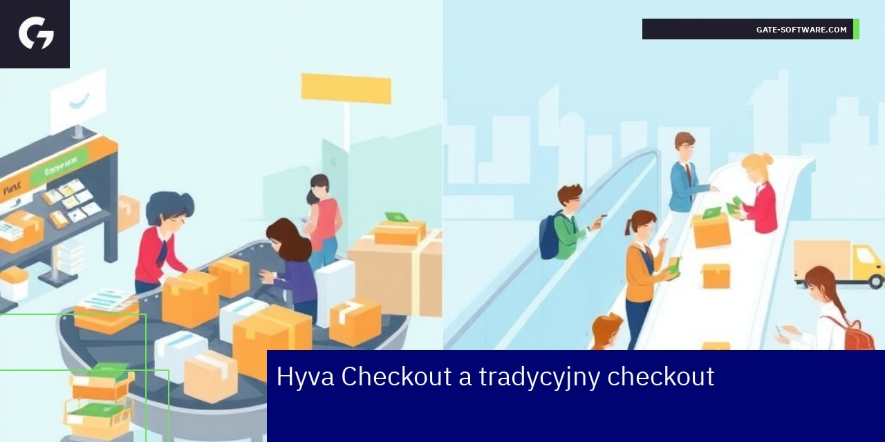 Grafika pokazująca różnice między Hyva a tradycyjnym checkoutem