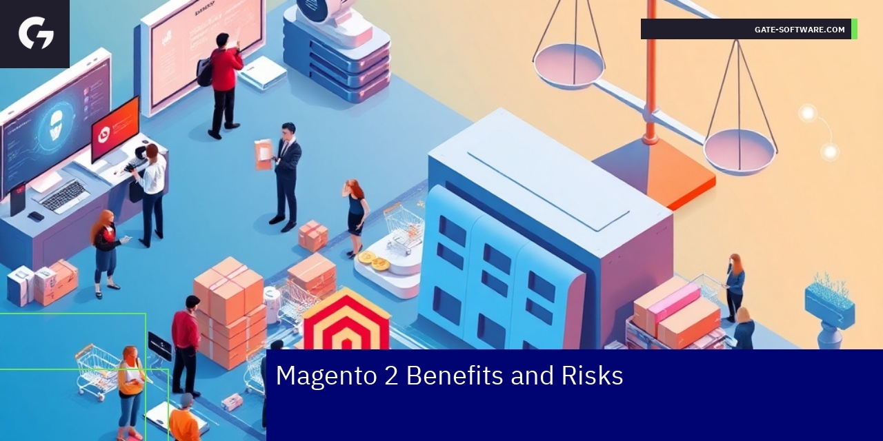 Magento 2 platform benefits and risks diagram