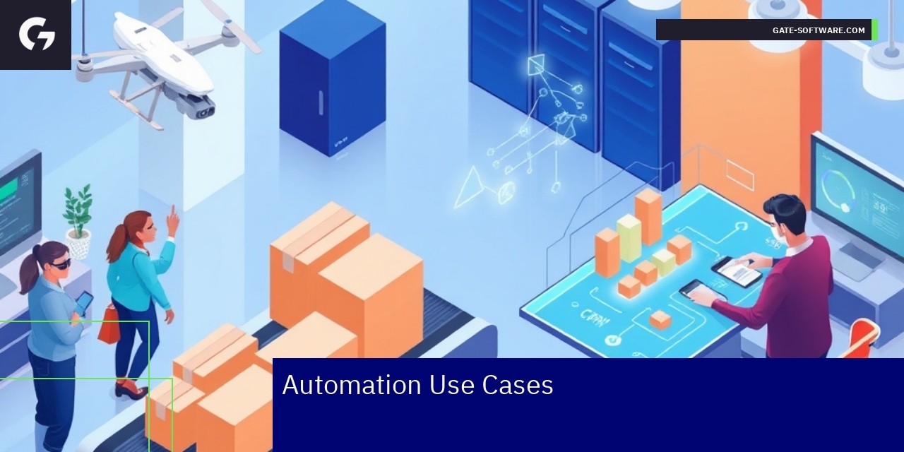 automation workflow icons with CRM and ecommerce symbols