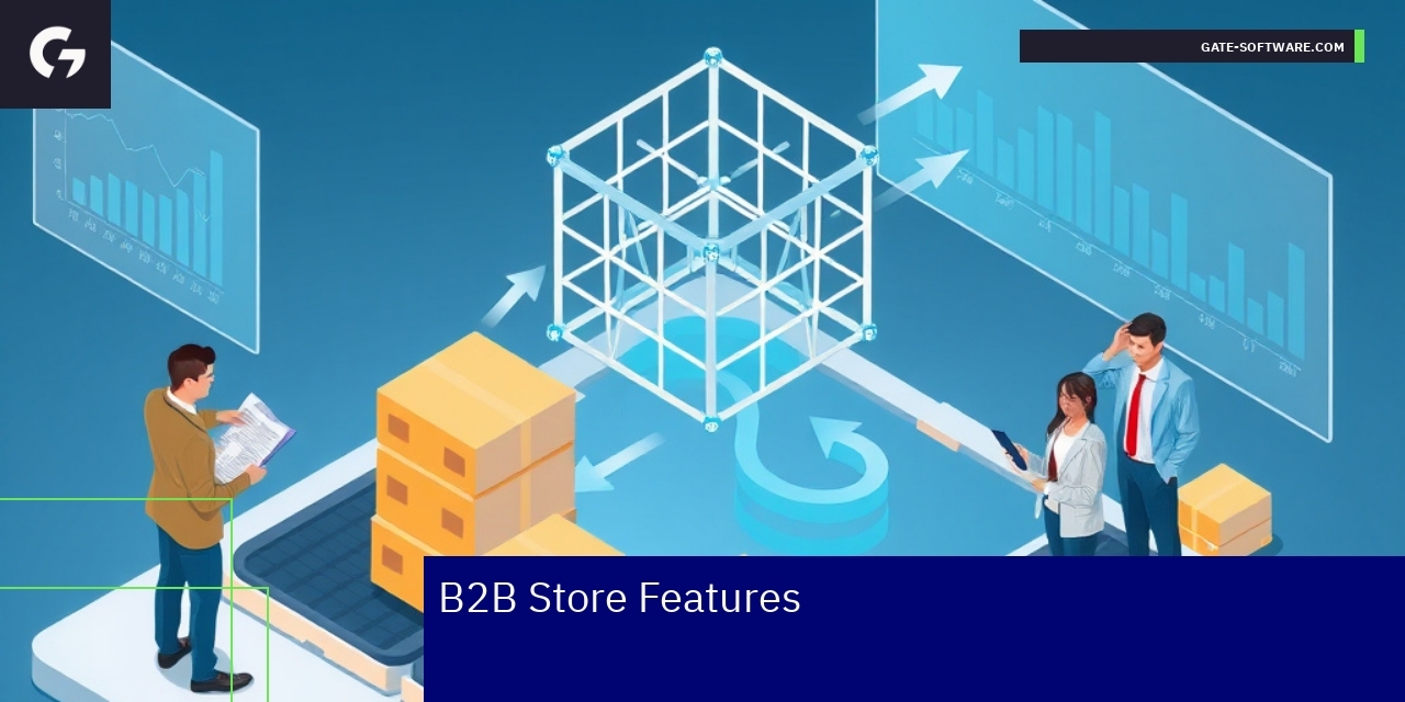 Illustration of B2B platform features and integrations