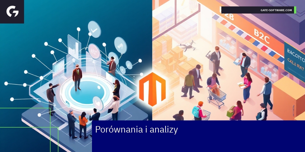 Schemat różnic między platformami B2B i B2C Magento