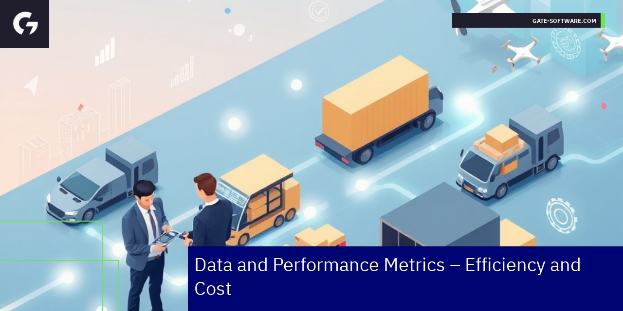 Business graph showing efficiency and cost metrics