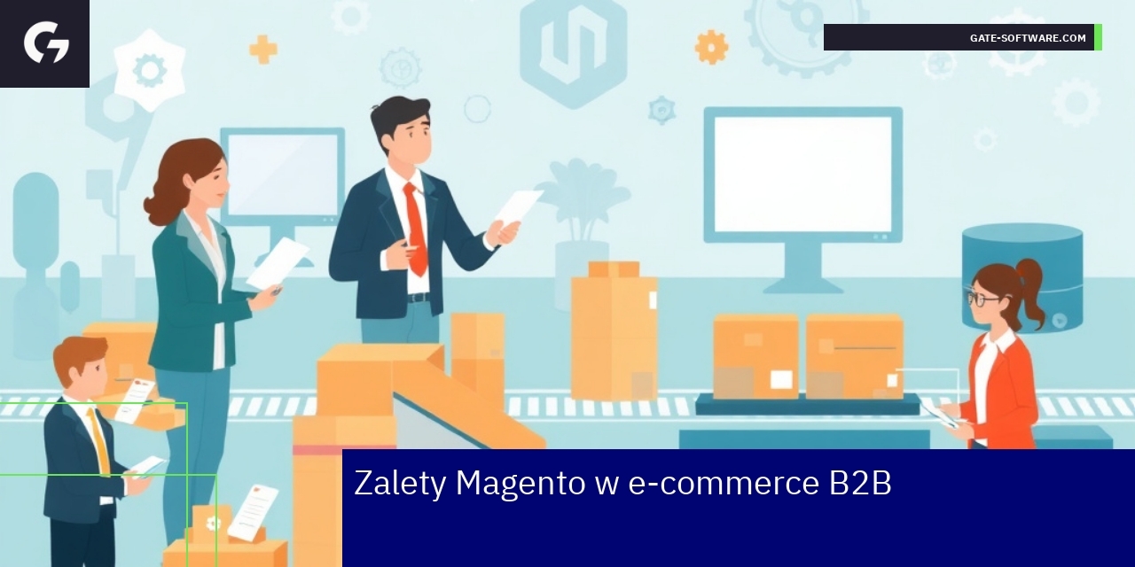 Schemat zalet Magento dla biznesu B2B