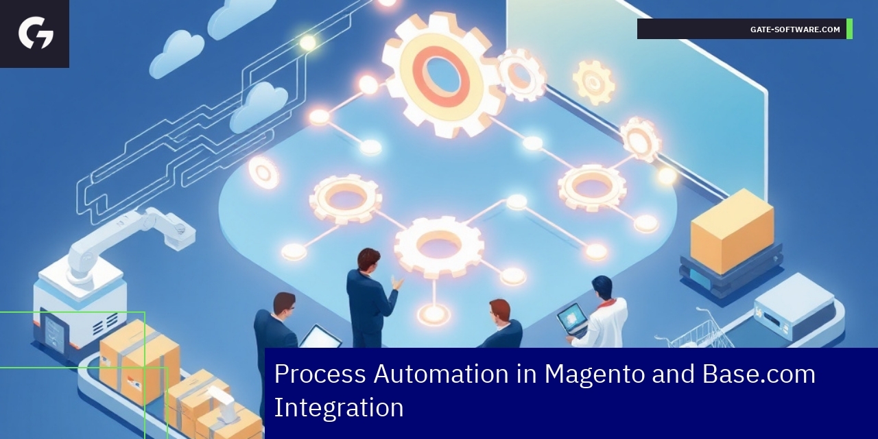 Diagram of Magento and Base.com integration process