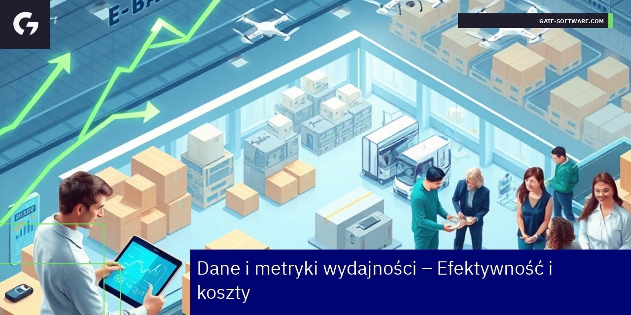 Kluczowe wskaźniki wydajności i oszczędności UiR Wykresy i ikony pokazujące wzrost wydajności i oszczędności