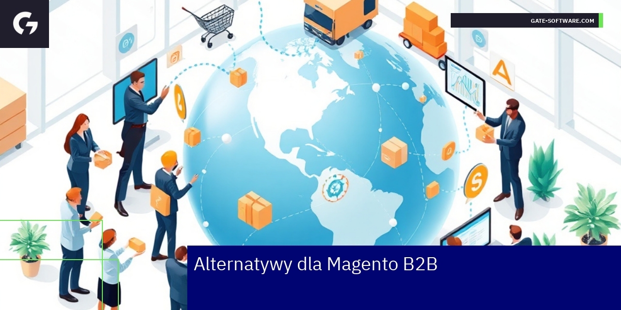 Logotypy platform e-commerce B2B na białym tle