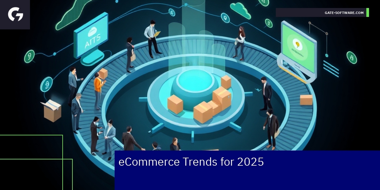 Business professionals analyzing B2B eCommerce trends chart