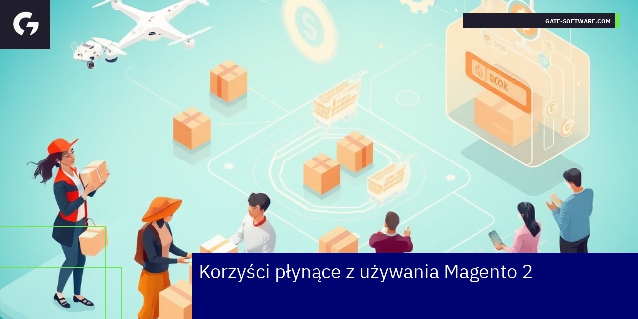 Schemat prezentujący korzyści i migracje Magento 2