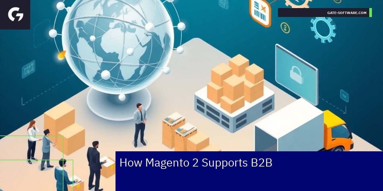 Magento 2 B2B Platform Features Overview Diagram showing Magento 2 B2B platform features