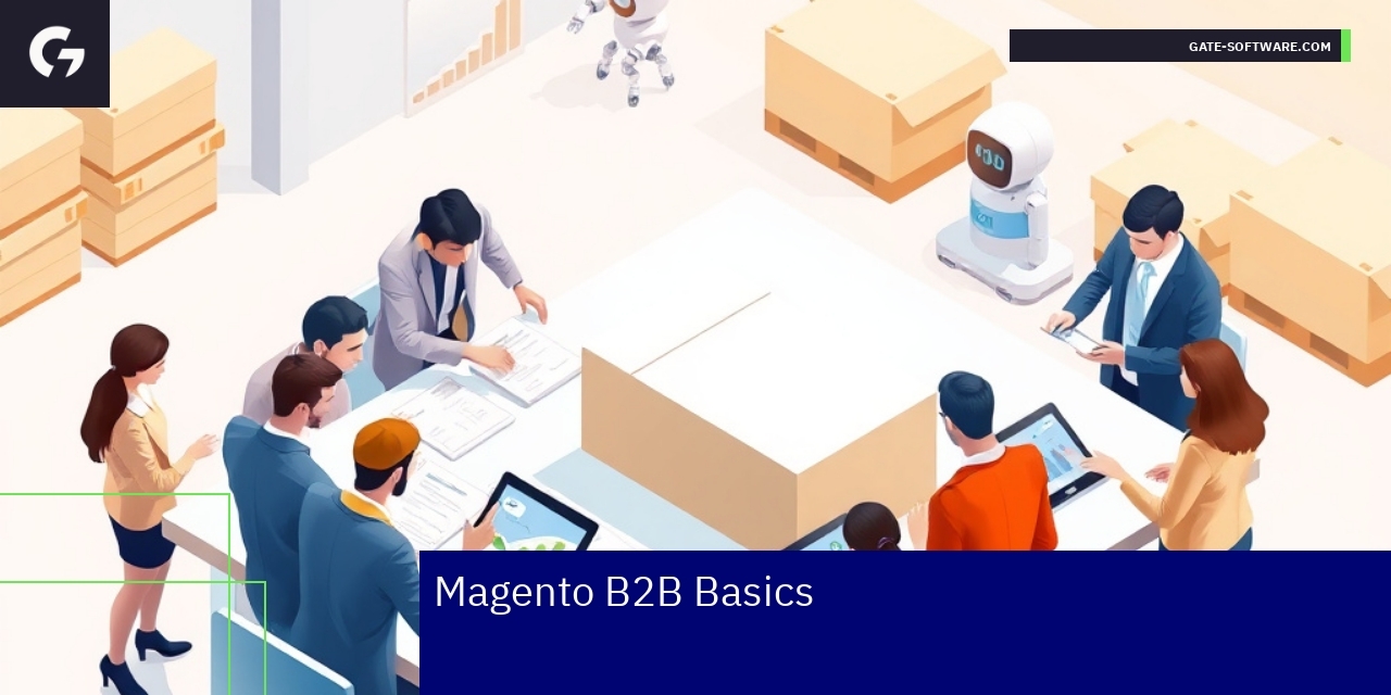 Diagram showing Magento B2B features and differences