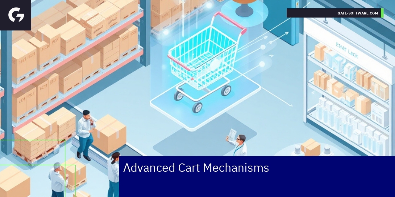 Illustration of B2B e-commerce cart features and modules