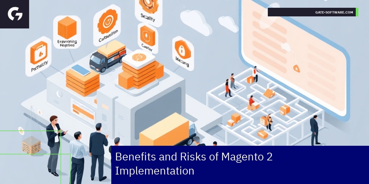 Graph showing Magento 2 benefits and implementation risks