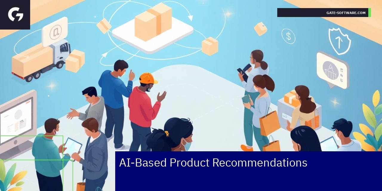 Illustration of AI recommending products online