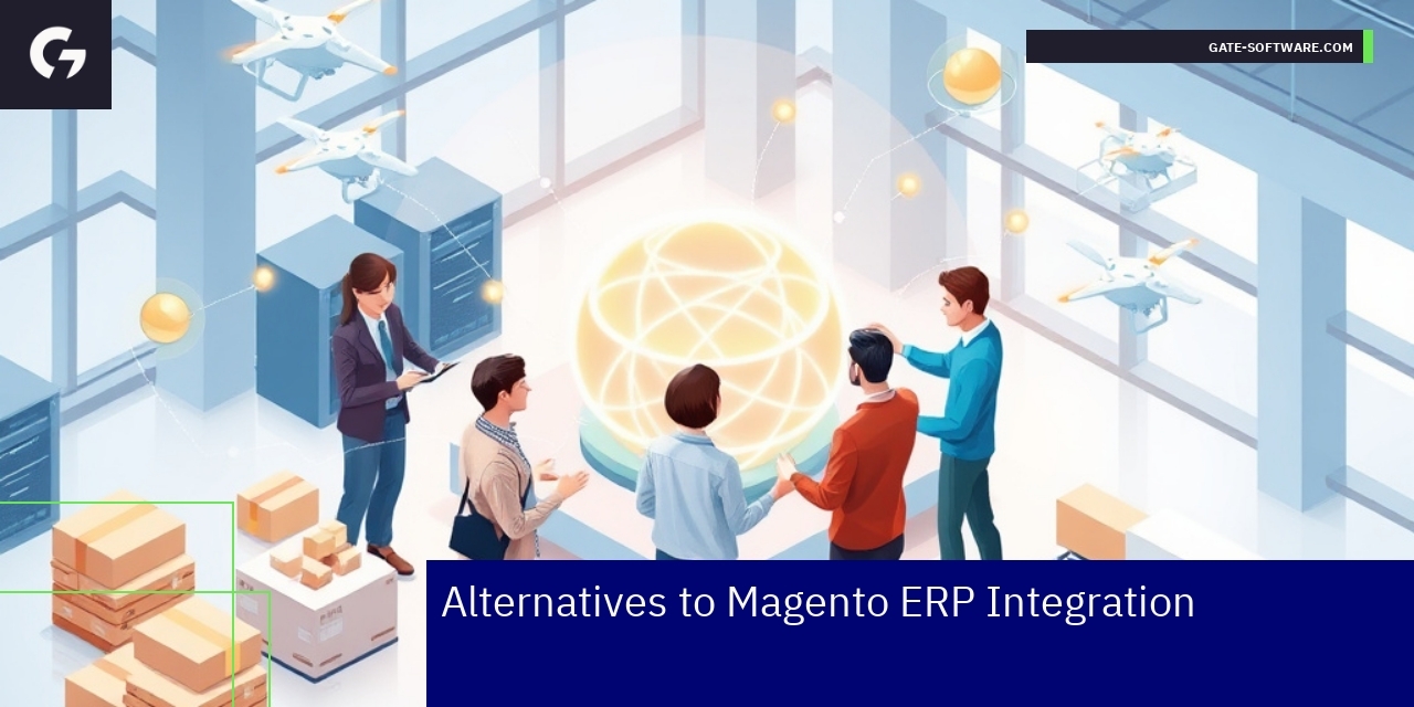 Diagram showing Magento ERP integration alternatives