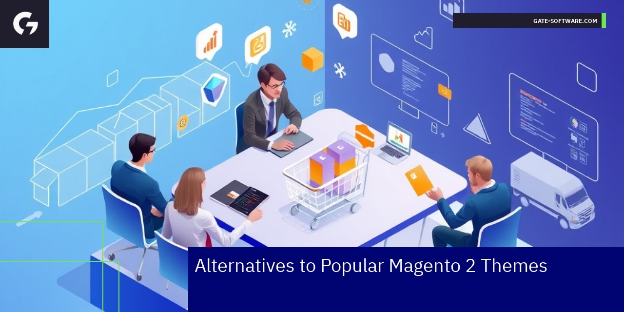 Diagram showing Magento 2 themes and Hyva advantages