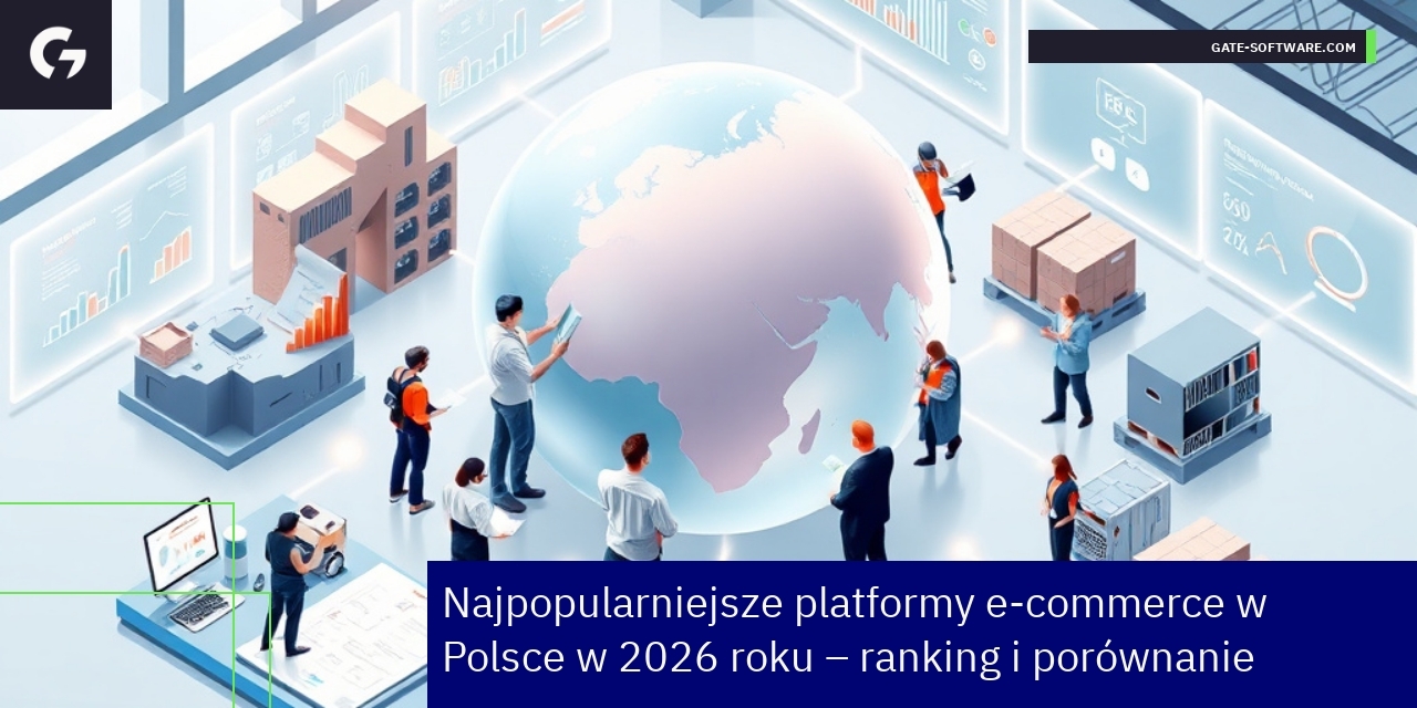 Wykresy i ikony reprezentujące platformy e-commerce B2B