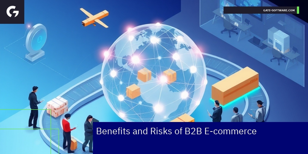 Benefits and Risks of B2B E-commerce Business graph showing B2B e-commerce growth and risks