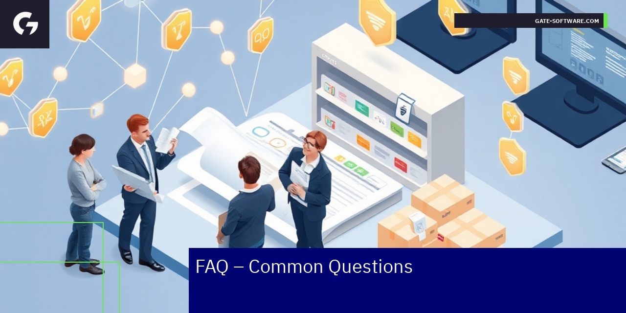 Key Questions for WooCommerce B2B Stores Illustration showing B2B e-commerce concepts and questions