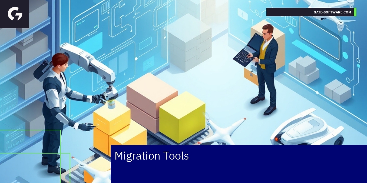 Diagram showing migration tools and data flow