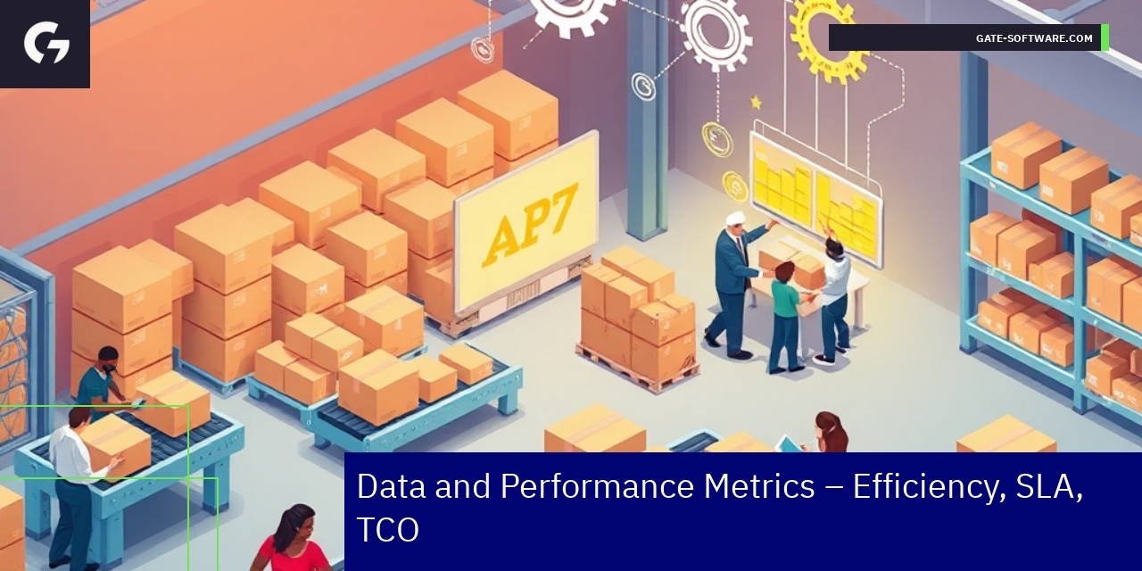 Dashboard showing operational metrics and efficiency