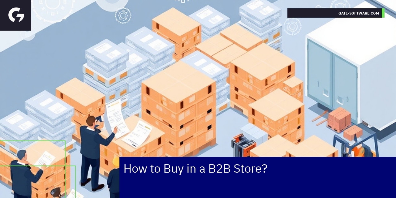 Businesspeople shopping online using B2B store platform
