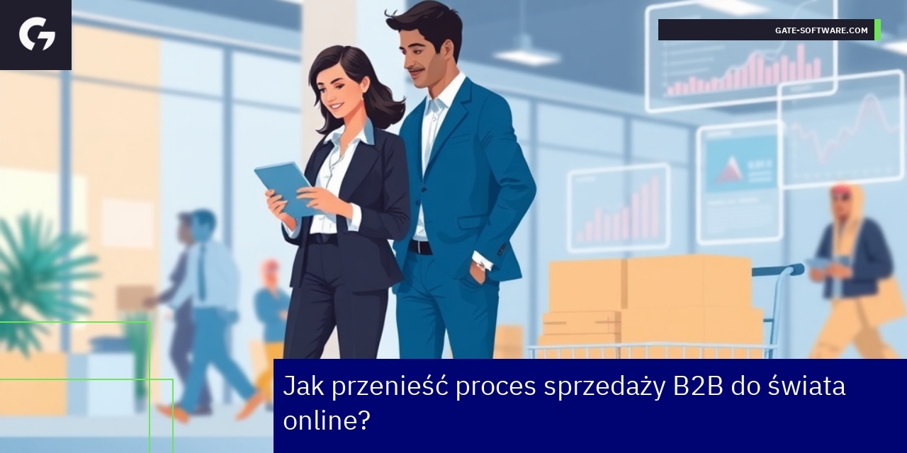 Przeniesienie sprzedaży B2B do online z Mobile first Smartfon i laptop z e-commerce B2B na ekranach