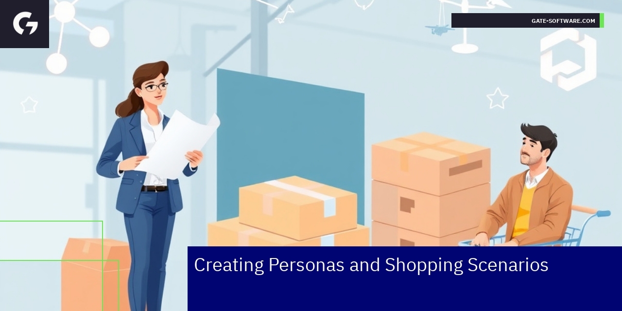 Optimizing Magento 2 User Experience with Personas Diagram showing personas and shopping scenarios for Magento
