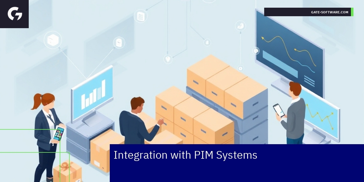 Diagram showing PIM Magento ERP integration process flow