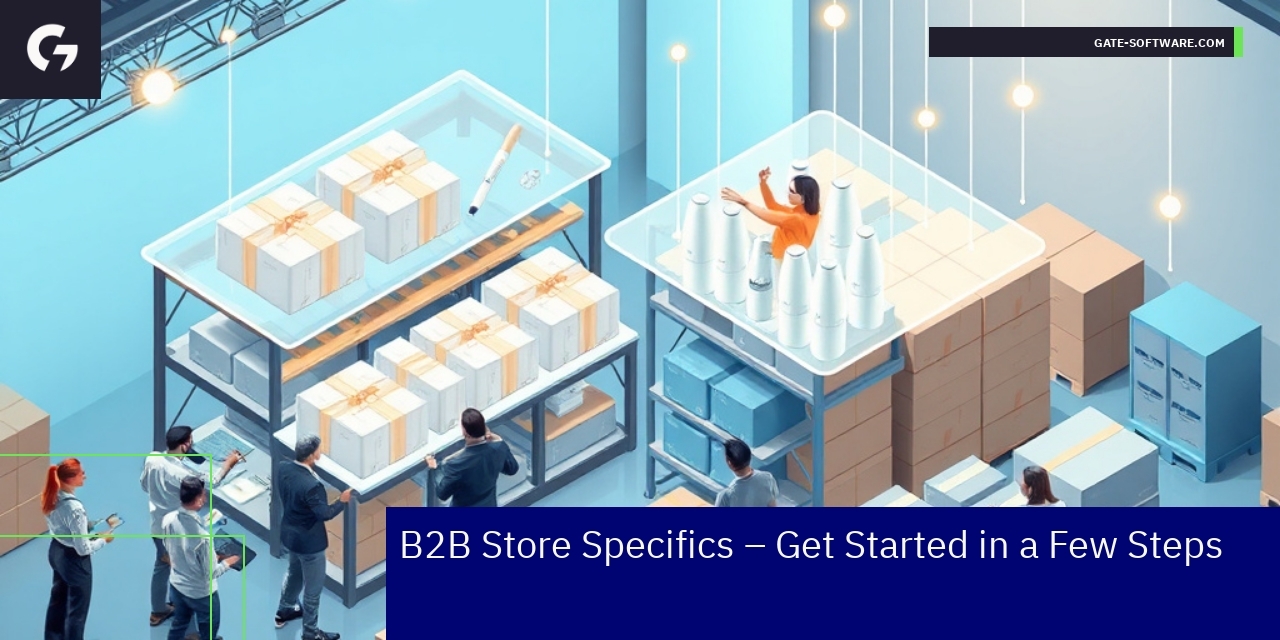 Business professionals using ecommerce platform interface