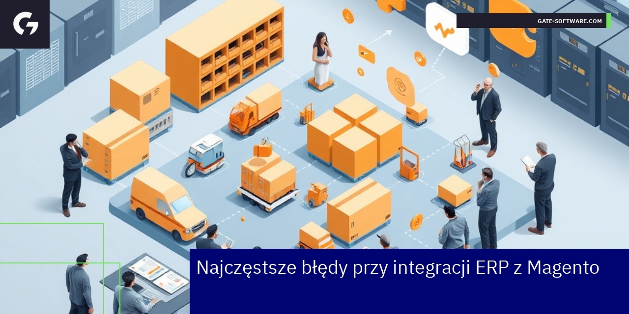 Schemat integracji ERP i Magento z błędami