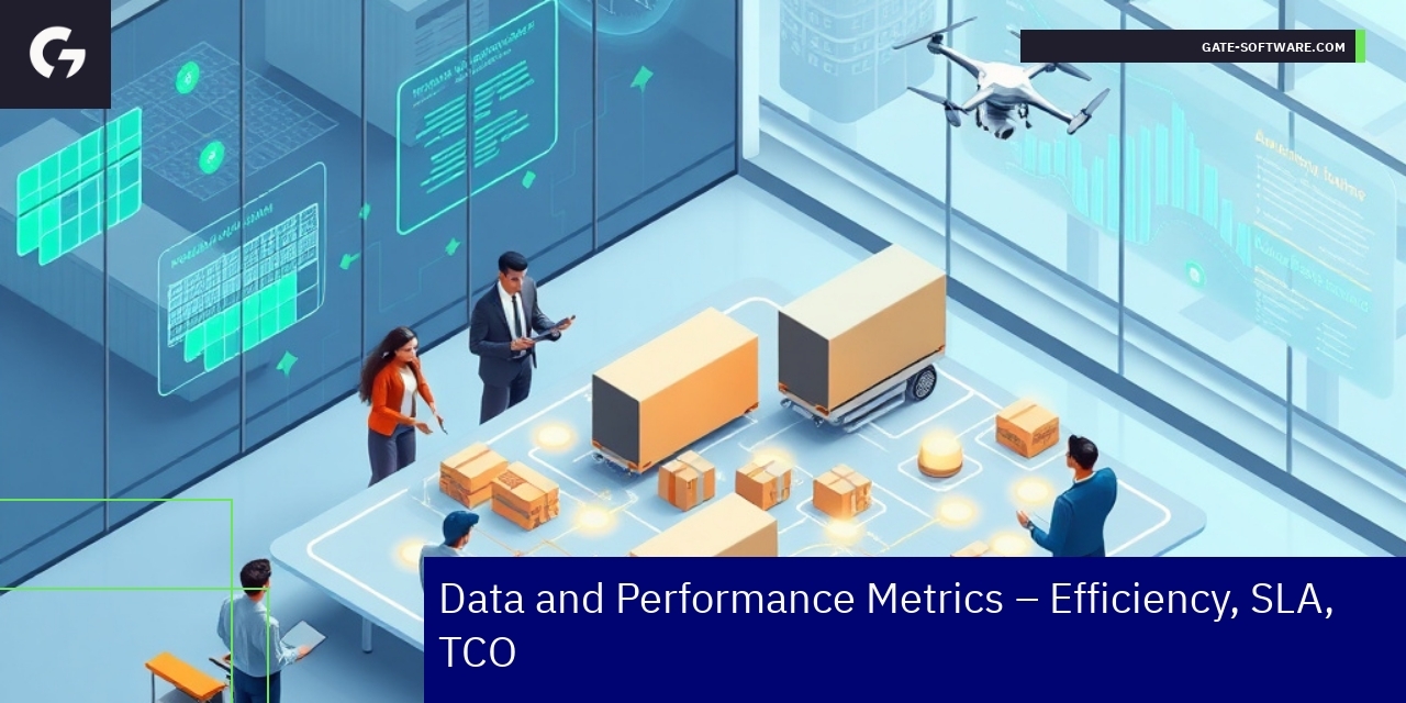 Dashboard showing B2B project efficiency and uptime