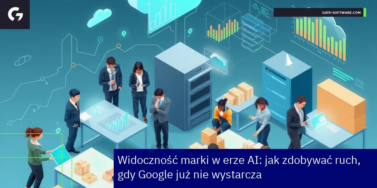 Osoba przy komputerze analizująca dane marketingowe AI