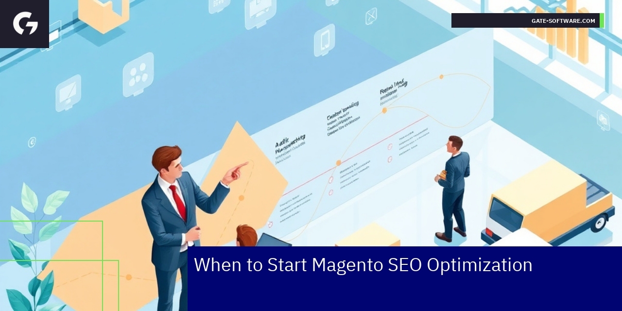 Diagram showing Magento SEO optimization timeline