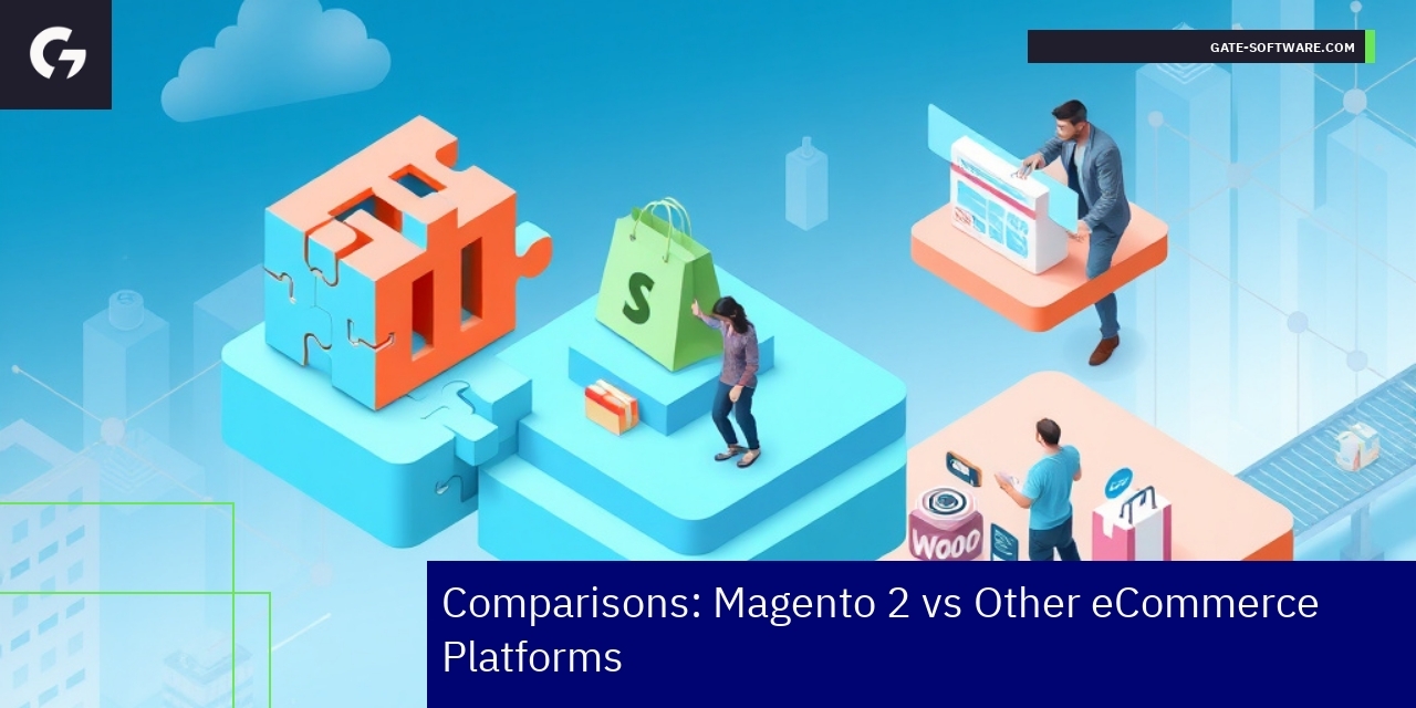 Comparison of Magento 2 and Other eCommerce Platforms Magento 2 versus Shopify and WooCommerce comparison chart