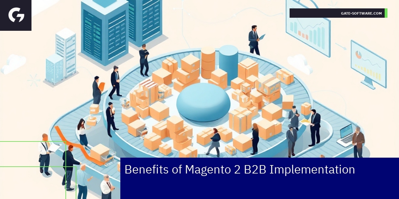 Magento 2 B2B e-commerce benefits infographic