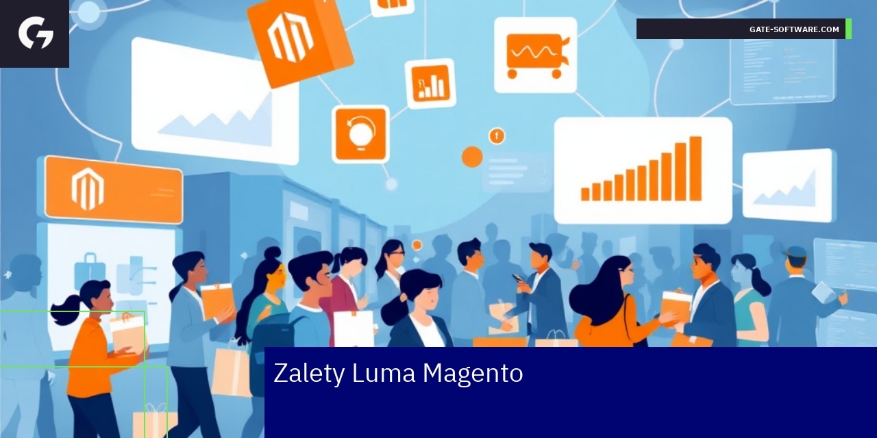 Schemat korzyści Luma Magento dla frontend sklepów