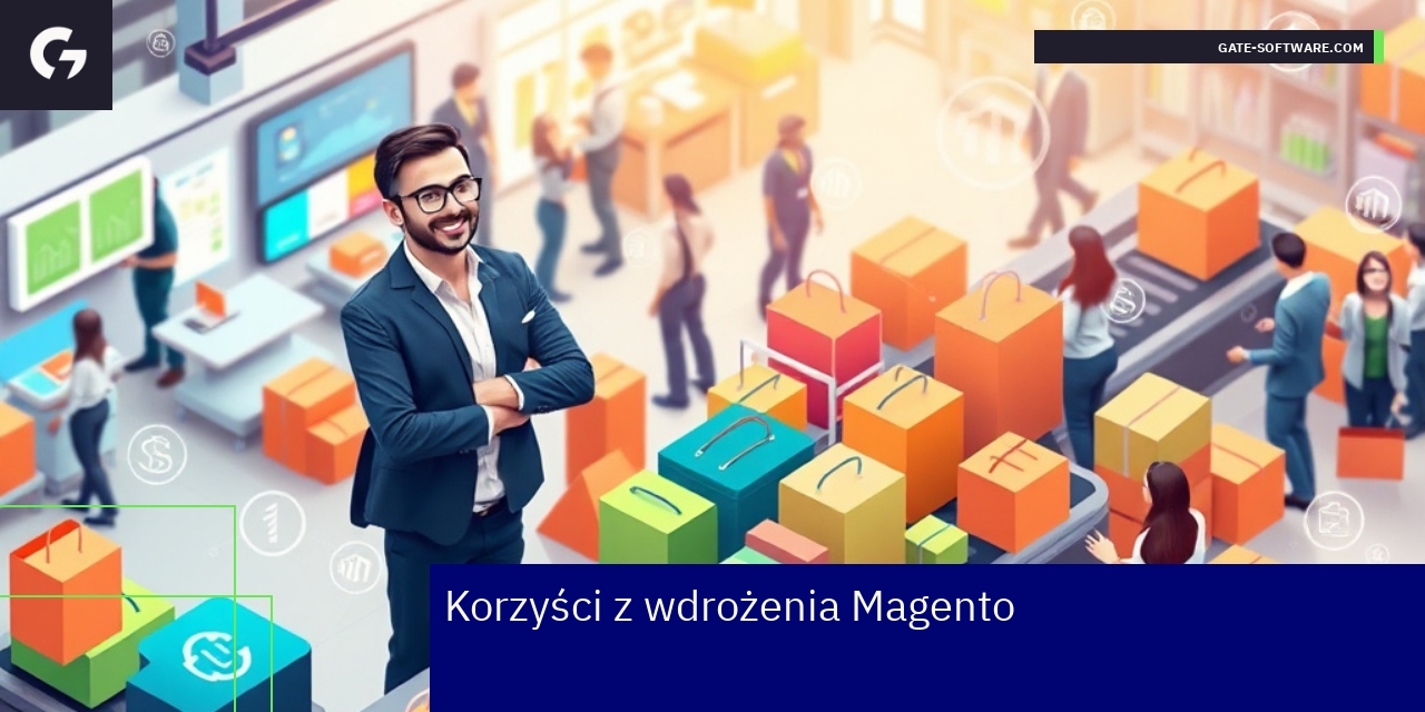 Schemat zalet platformy Magento dla e-commerce