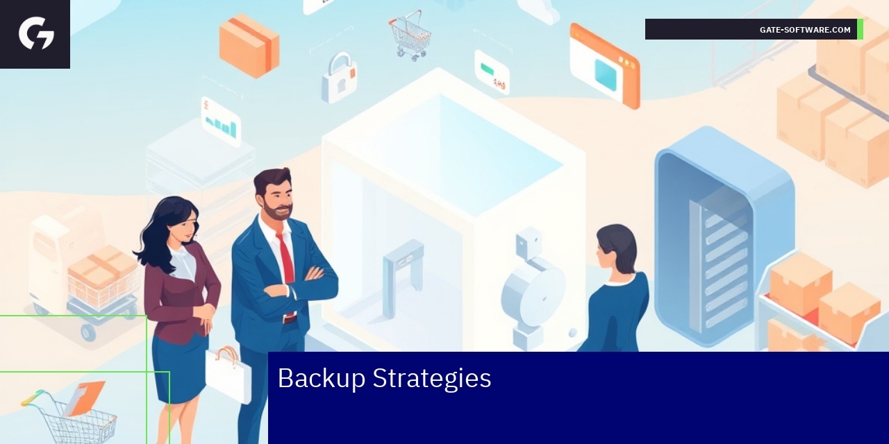 Backup strategy diagram with cloud and on-premise icons