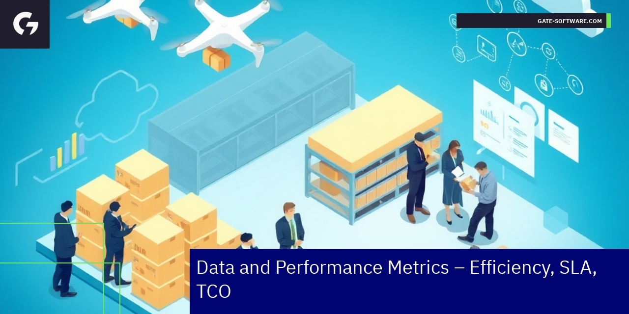 Gate-Software B2B Magento 2 Performance Metrics Graph showing B2B project efficiency and SLA numbers
