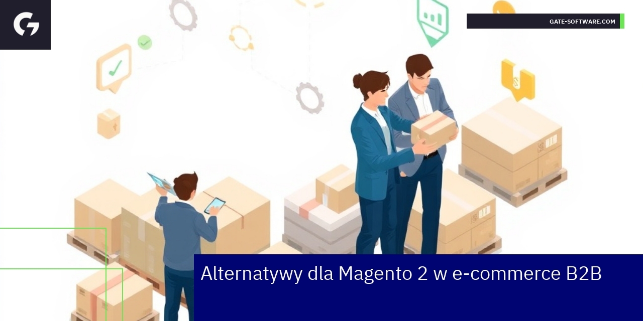 Ilustracja platform B2B i zarządzania zamówieniami