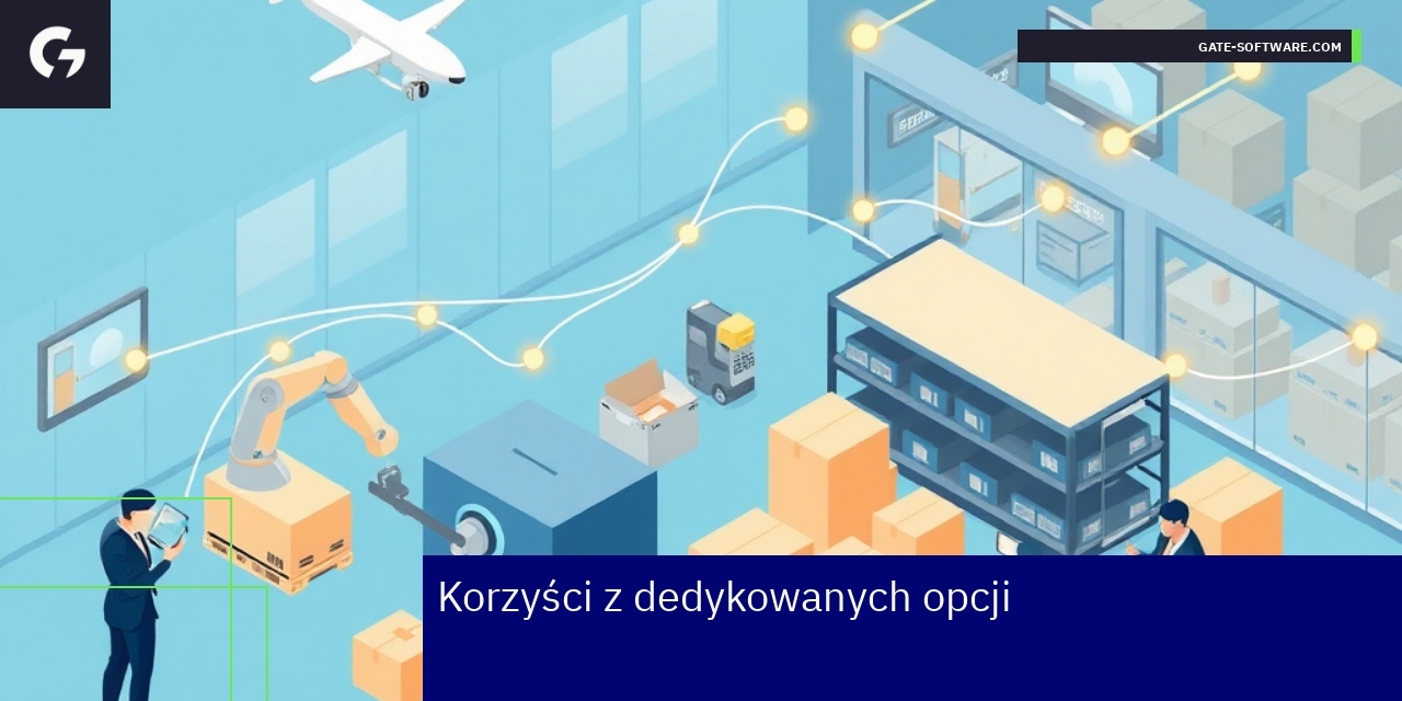 Korzyści dedykowanych opcji w B2B Biznesowa grafika przedstawiająca korzyści opcji dedykowanych