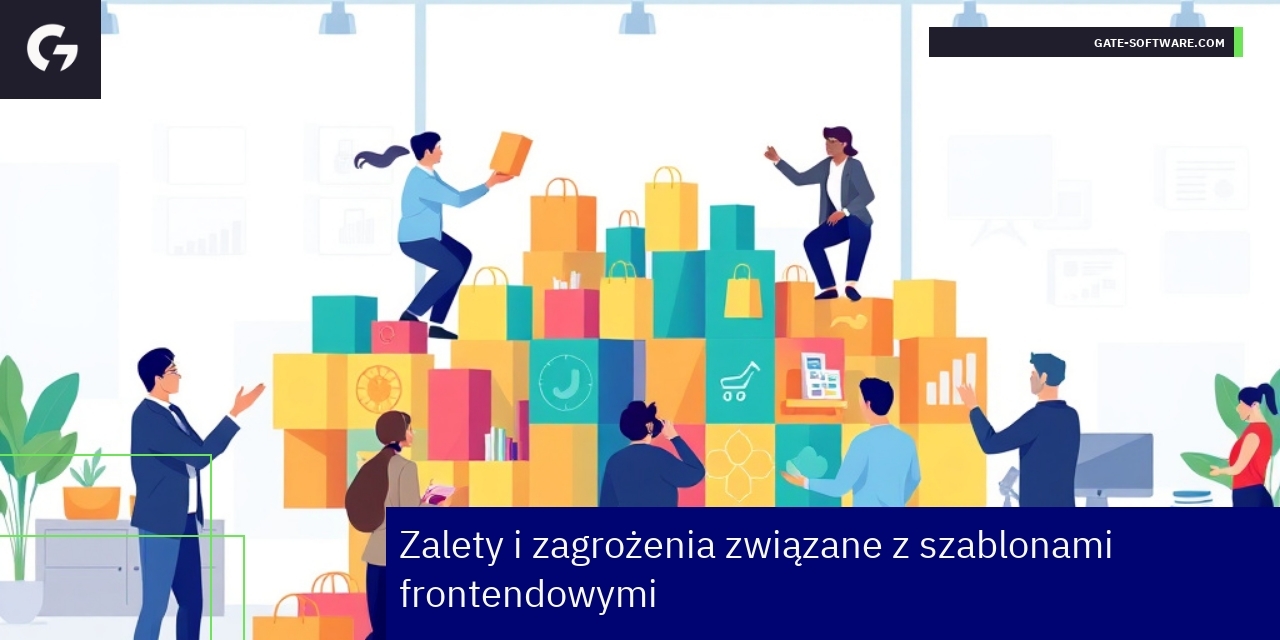 Schemat szablonu frontendowego z zaletami i zagrożeniami