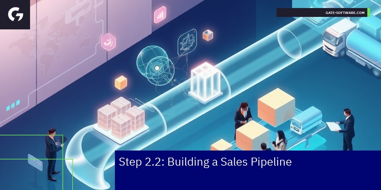 Diagram showing sales pipeline with integrated e-commerce system