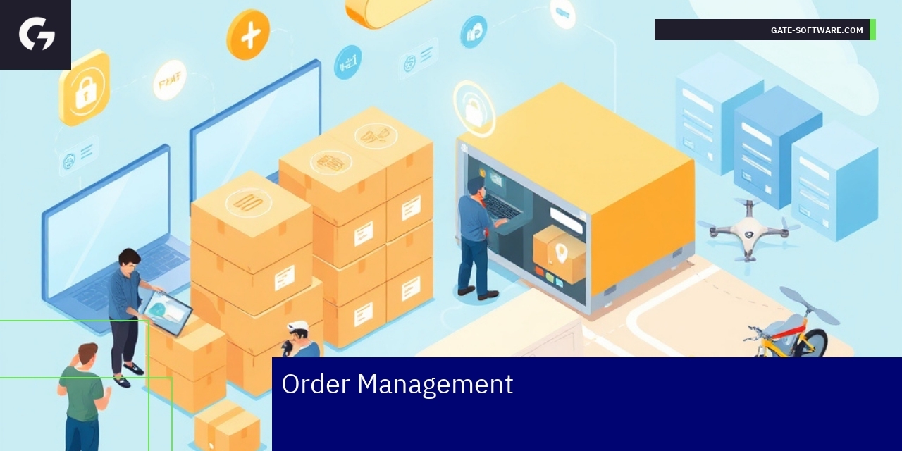 Diagram showing order management and delivery process