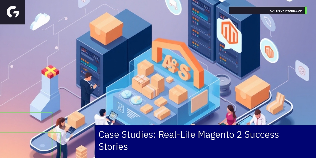 eCommerce dashboard with Magento 2 and tech support icons