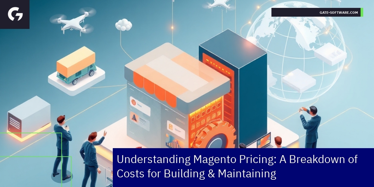 Breakdown of Magento Pricing and Costs Illustration showing Magento pricing components and hosting