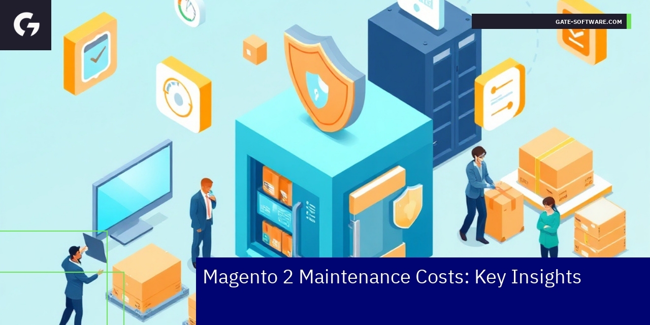 Magento 2 Maintenance Cost Insights Magento 2 maintenance related icons and charts