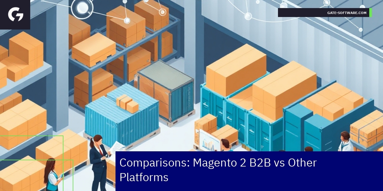 Diagram comparing Magento 2 B2B features with other platforms