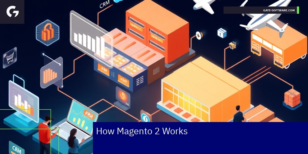 Diagram showing Magento 2 module features and integrations