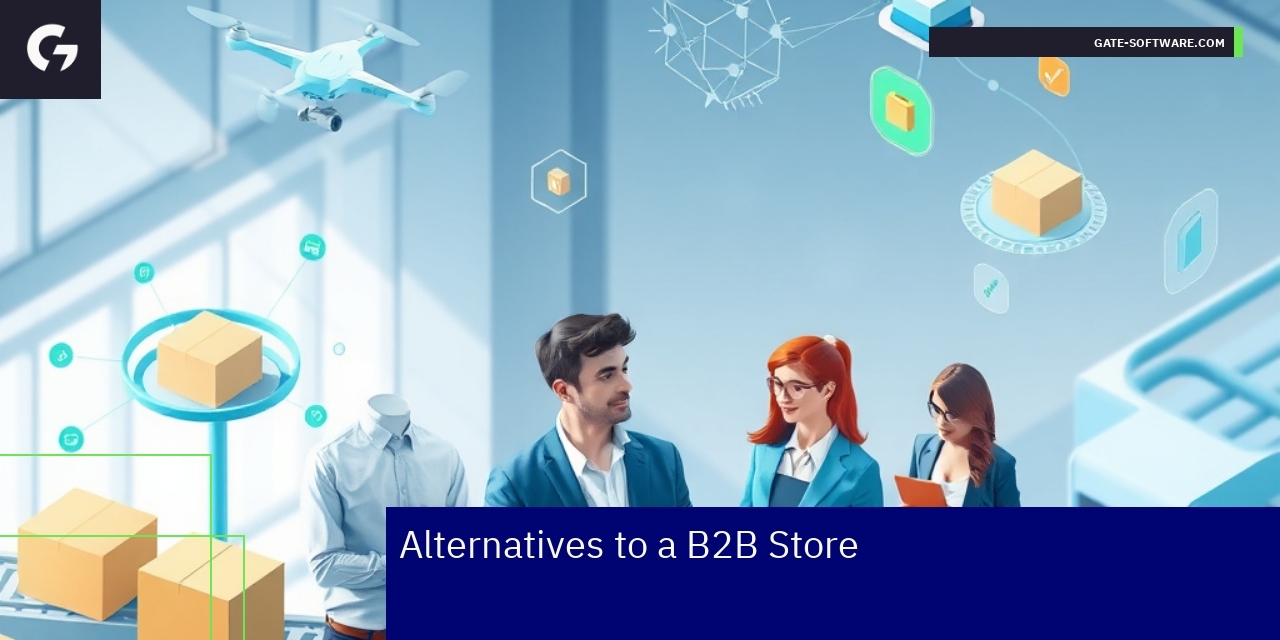 Effective Alternatives for B2B Ecommerce Strategies Various B2B sales models with ecommerce and direct sales icons